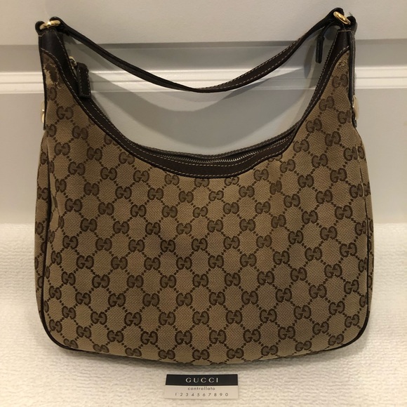 GUCCI Vintage Monogram Shoulder Bag || Brown - Picture 2 of 13